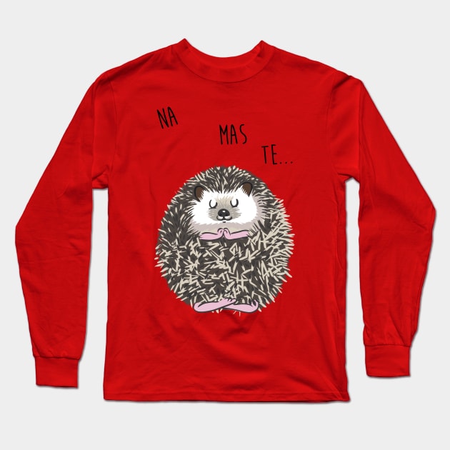 Namaste hedgehog Long Sleeve T-Shirt by huebucket